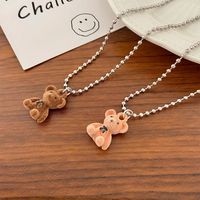 Cute Bear Alloy Plating Couple Necklace main image 1