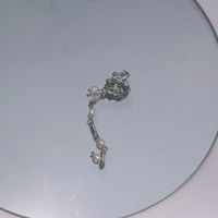 Women's Fashion Geometric Tassel Alloy Pearl Earrings Chain Clip&cuff Earrings main image 5