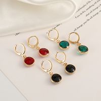 Women's Fashion Round Alloy Crystal Earrings Inlay Drop Earrings main image 5