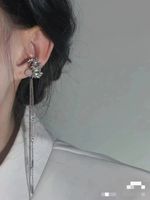 Women's Cute Geometric Tassel Alloy Artificial Rhinestones Earrings Clip&cuff Earrings sku image 1