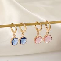 Women's Fashion Round Alloy Crystal Earrings Inlay Drop Earrings main image 1
