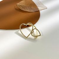 Wholesale Jewelry Elegant Heart Alloy Rhinestones Inlay Earrings main image 3