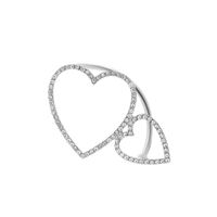 Wholesale Jewelry Elegant Heart Alloy Rhinestones Inlay Earrings sku image 3