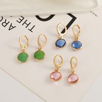 Women's Fashion Round Alloy Crystal Earrings Inlay Drop Earrings main image 3