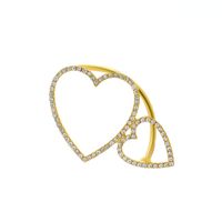 Wholesale Jewelry Elegant Heart Alloy Rhinestones Inlay Earrings sku image 1