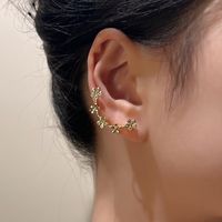 Women's Fashion Flower Copper Zircon Earrings Inlay Clip&cuff Earrings main image 2