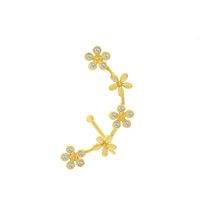 Frau Mode Blume Kupfer Zirkon Ohrringe Inlay Clip & Manschette Ohrringe sku image 1