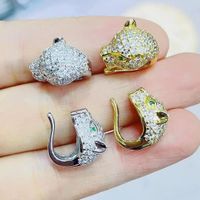 Unisexe Mode Animal Le Cuivre Zircon Des Boucles D'oreilles Placage Zircon Incrusté Clip Et Manchette Boucles D'oreilles main image 6