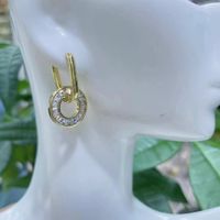 Women's Fashion Geometric Copper Zircon Earrings Plating Inlaid Zircon Drop Earrings main image 4