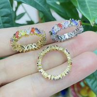 Women's Sweet Geometric Copper Zircon Rings Plating Inlaid Zircon main image 5