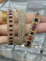 Fashion Geometric Copper Metal Inlaid Zircon Zircon Bracelets 1 Piece main image 2