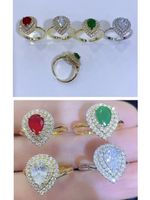 Women's Retro Water Droplets Metal Zircon Rings Plating Metal main image 5