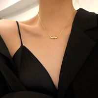 Jequirity Bean Titanium Steel Necklace Female Niche Advanced Design Fashion Temperament Necklace Summer Light Luxury Clavicle Chain Wholesale main image 2