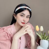 Korean Retro Geometric Chain Headband Korean Versatile Multi-color Transparent Resin Headband Girl Candy Headband main image 2
