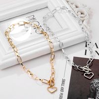 Korean Jewelry Cross-border Japanese And Korean Simple Temperament Trend Special-interest Design Love Necklace Titanium Steel Colorfast Clavicle Chain main image 2