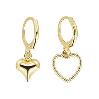 Korean Style  Hot Sale Gold Retro Asymmetric Love Heart Earrings Same Style All-matching Temperament Female Earrings main image 3