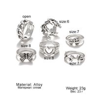 Retro Ring Love Butterfly 6-piece Set Korean Style Normcore Ring Ornament Internet Celebrity Same Style Street Racket Jewelry Wholesale main image 4