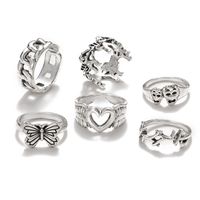 Retro Ring Love Butterfly 6-piece Set Korean Style Normcore Ring Ornament Internet Celebrity Same Style Street Racket Jewelry Wholesale sku image 1