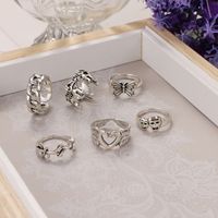 Retro Ring Love Butterfly 6-piece Set Korean Style Normcore Ring Ornament Internet Celebrity Same Style Street Racket Jewelry Wholesale main image 3