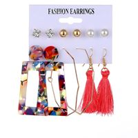 Frau Mode Geometrisch Legierung Künstliche Edelsteine Ohrringe Perle Überzug Metall Drop Ohrringe sku image 6