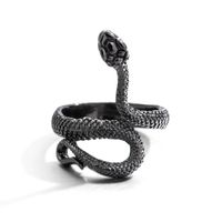European And American Exaggerated Animal Ring Alloy Distressed Joint Ring Cross-border Metal Open Ring Frog Snake-shaped sku image 4