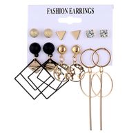 Frau Mode Geometrisch Legierung Künstliche Edelsteine Ohrringe Perle Überzug Metall Drop Ohrringe sku image 7