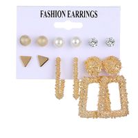 Frau Mode Geometrisch Legierung Künstliche Edelsteine Ohrringe Perle Überzug Metall Drop Ohrringe sku image 3