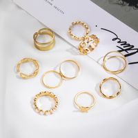 New Butterfly Pearl Ring 10-piece Set Adjustable Europe And America Cross Border Fashion Ins Ring Set For Women main image 2