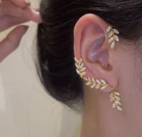Women's Fashion Geometric Leaves Alloy Rhinestones Earrings Rhinestone Plating Metal Clip&cuff Earrings main image 5