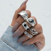 Punk Hip Hop Ring 5-piece Set Europe And America Cross Border Fashion New Table Tennis Index Finger Ring Set Hzs2119 main image 6