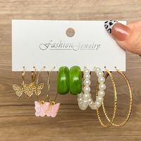 Unisex Fashion Geometric Butterfly Alloy Artificial Pearls Earrings Drop Earrings sku image 15