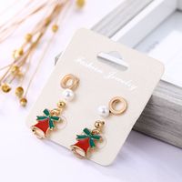 Unisex Fashion Christmas Tree Santa Claus Snowman Alloy Artificial Gemstones Earrings Drop Earrings sku image 9