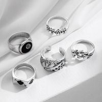 Punk Hip Hop Ring 5-piece Set Europe And America Cross Border Fashion New Table Tennis Index Finger Ring Set Hzs2119 main image 2
