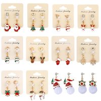 Unisex Fashion Christmas Tree Santa Claus Snowman Alloy Artificial Gemstones Earrings Drop Earrings main image 1