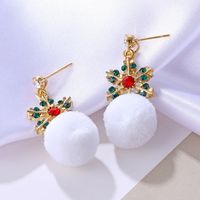 Unisex Fashion Christmas Tree Santa Claus Snowman Alloy Artificial Gemstones Earrings Drop Earrings sku image 12