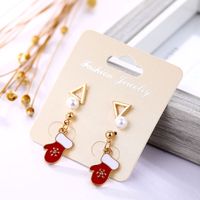 Unisex Fashion Christmas Tree Santa Claus Snowman Alloy Artificial Gemstones Earrings Drop Earrings sku image 7