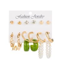 1 Set Fashion Heart Shape Butterfly Alloy Plating Artificial Pearls Women's Earrings sku image 11