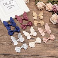 Kid's Sweet Solid Color Bow Knot Cloth Hair Clip main image 4