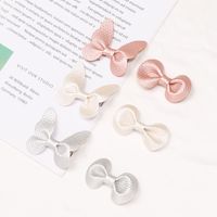 Kid's Sweet Solid Color Bow Knot Cloth Hair Clip main image 2