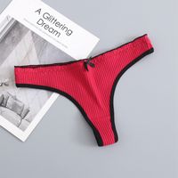 Bow Knot Cotton Low Waist Thong main image 7