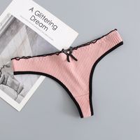 Bow Knot Cotton Low Waist Thong main image 8