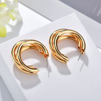 Oversized C Shape Alloy No Inlaid Earrings main image 3