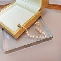 Women's Fashion Simple Style Flower Alloy Artificial Pearls Earrings Inlaid Pearls Clip&cuff Earrings main image 6