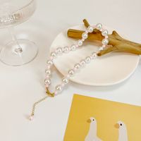 Frau Mode Herz Einfarbig Imitationsperle Legierung Halskette Überzug Halsketten sku image 1