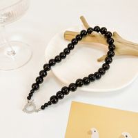 Women's Fashion Heart Solid Color Imitation Pearl Alloy Necklace Plating Necklaces main image 2