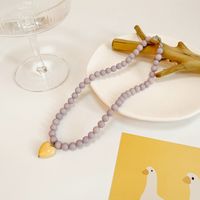 Frau Mode Herz Einfarbig Imitationsperle Legierung Halskette Überzug Halsketten sku image 9