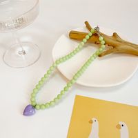 Frau Mode Herz Einfarbig Imitationsperle Legierung Halskette Überzug Halsketten sku image 10