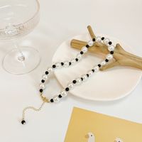 Frau Mode Herz Einfarbig Imitationsperle Legierung Halskette Überzug Halsketten sku image 2