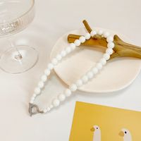 Women's Fashion Heart Solid Color Imitation Pearl Alloy Necklace Plating Necklaces sku image 8
