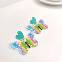 Women's Cartoon Style Cute Insect Heart Arylic Earrings Butterfly Drop Earrings sku image 1
